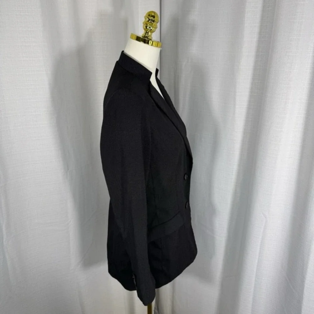 Lafayette 148 Womens Blazer Jacket Size 10 Virgin Wool Blend Micro Polka‎ Dots